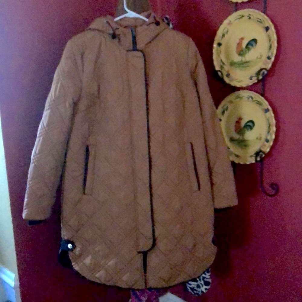 Novelti light brown winter puffer coat